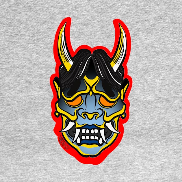 Oni demon slate gray and red by Maserpop